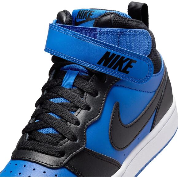 NWT Nike unisex Little Kids' Court Borough Mid 2 Shoes,Black/Game Royal-Size 3 - Picture 6 of 8